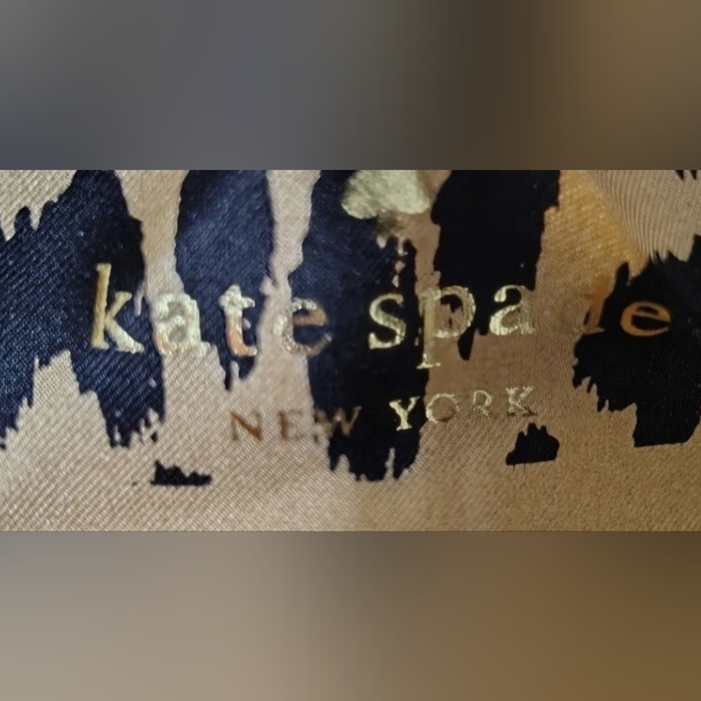 Kate Spade Leopard Print Scarf - Black and Tan - Picture 6 of 6